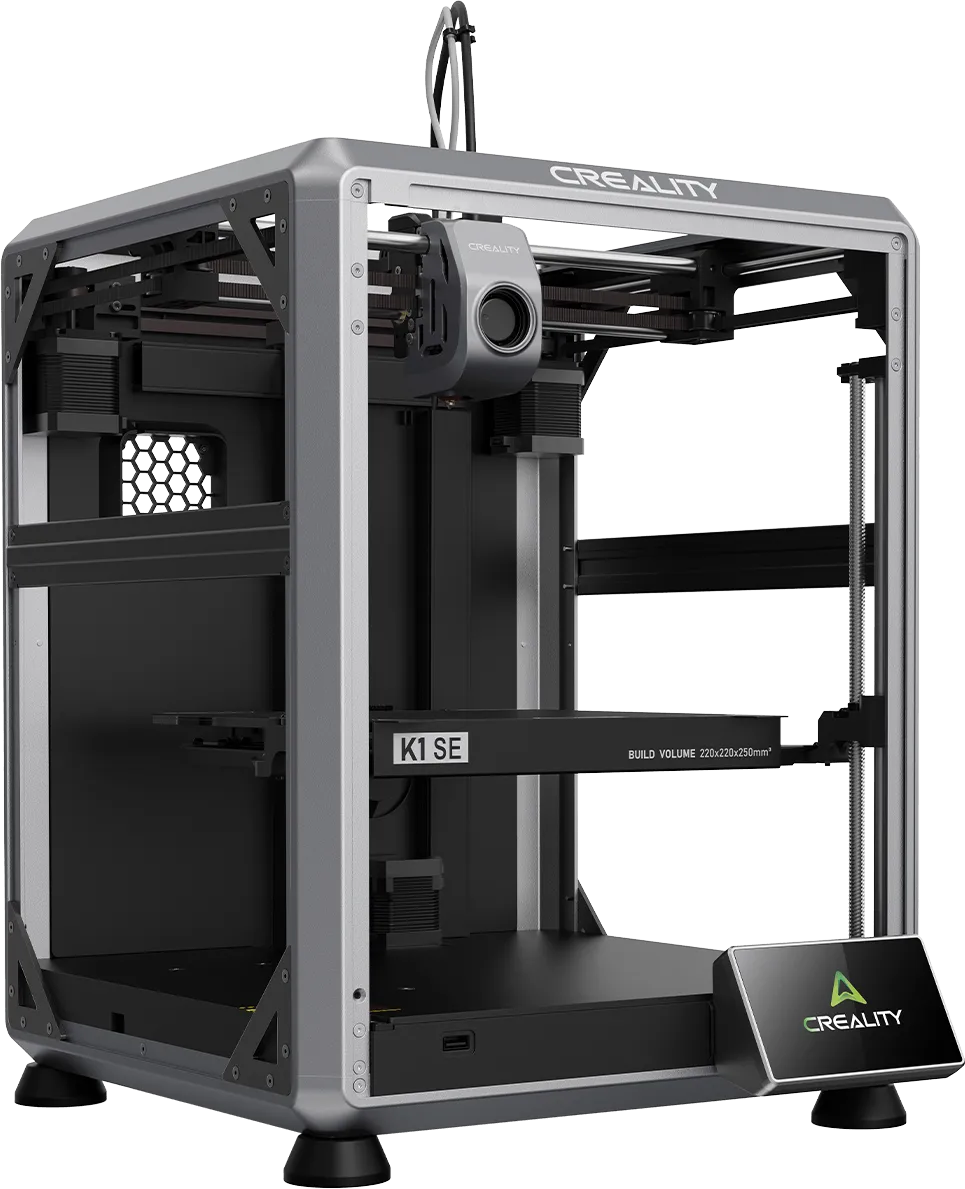 Close up of a 3D printer nozzle extruding green filament