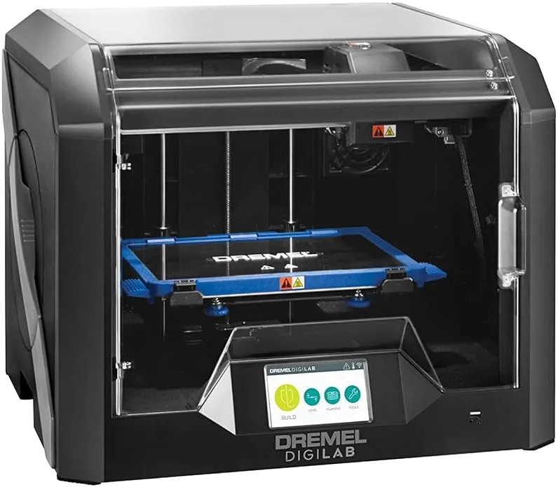 Close up of a 3D printer nozzle extruding green filament