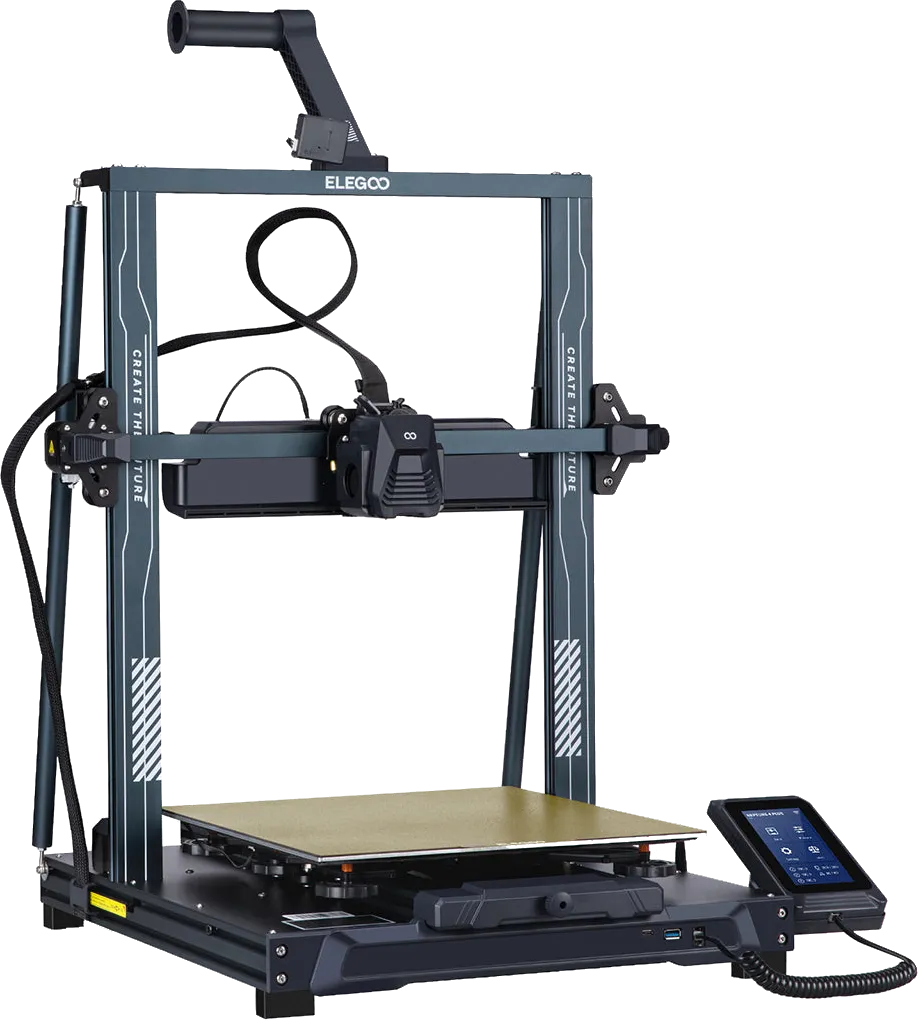 Close up of a 3D printer nozzle extruding green filament