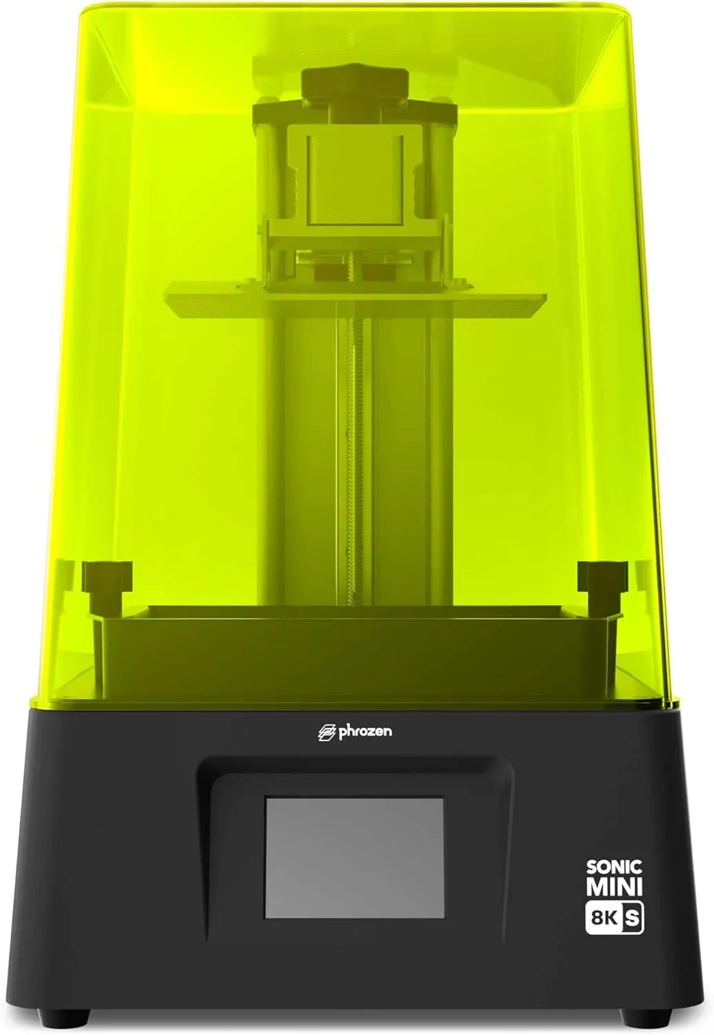 Close up of a 3D printer nozzle extruding green filament